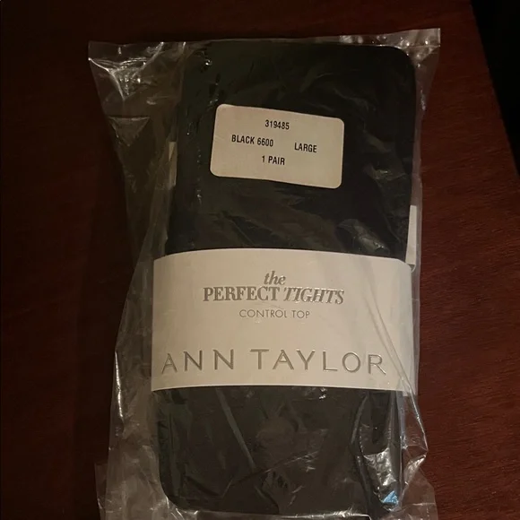Ann Taylor Black Control Top Perfect Tights, NWT, Size Large - Picture 1 of 5